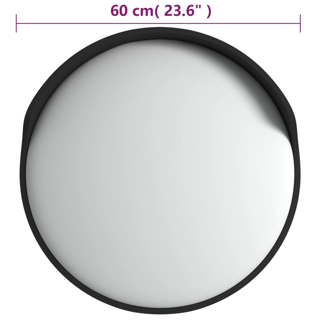 vidaXL Outdoor Convex Traffic Mirror Black Ø60 cm Polycarbonate