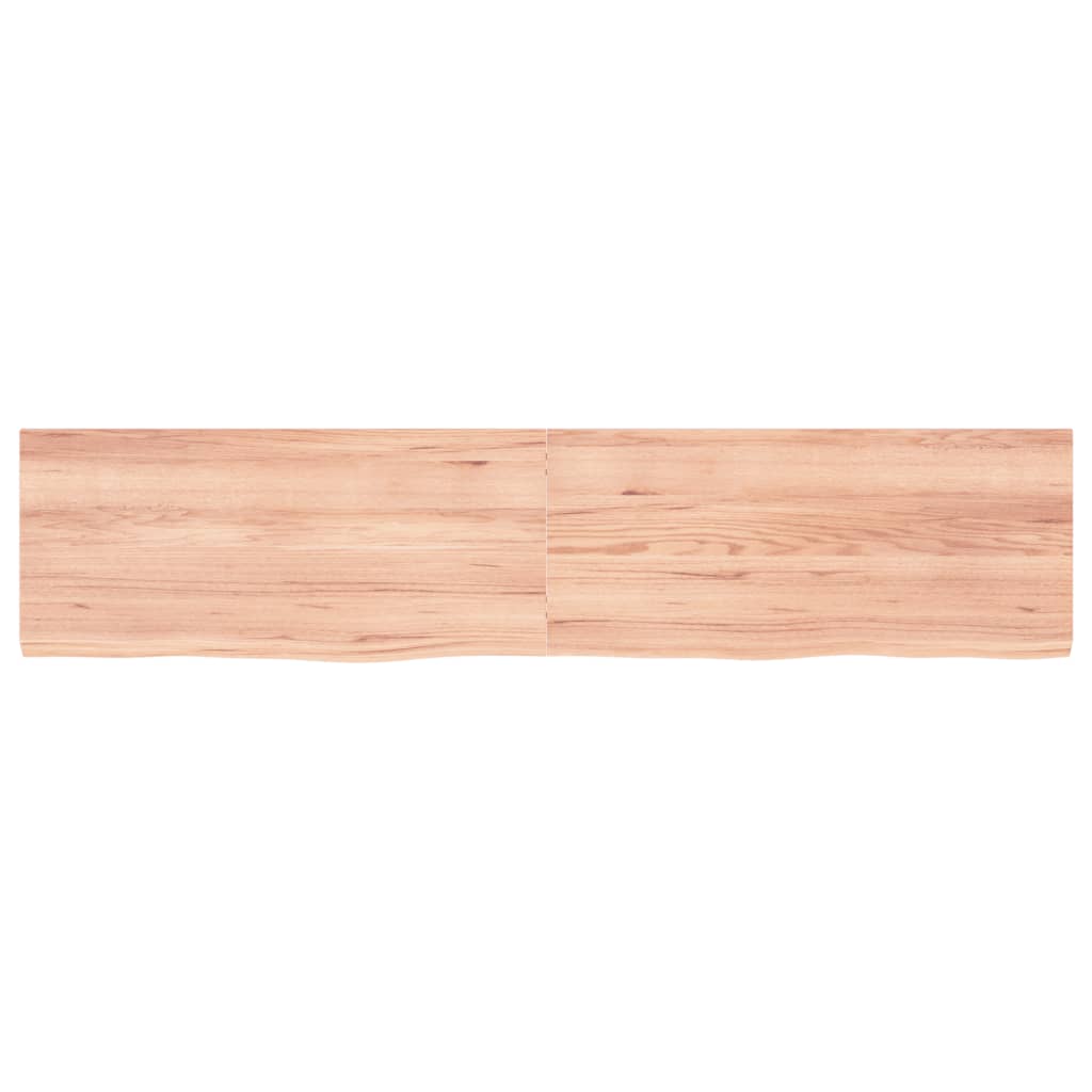 vidaXL Wall Shelf Light Brown 180x40x(2-4) cm Treated Solid Wood Oak