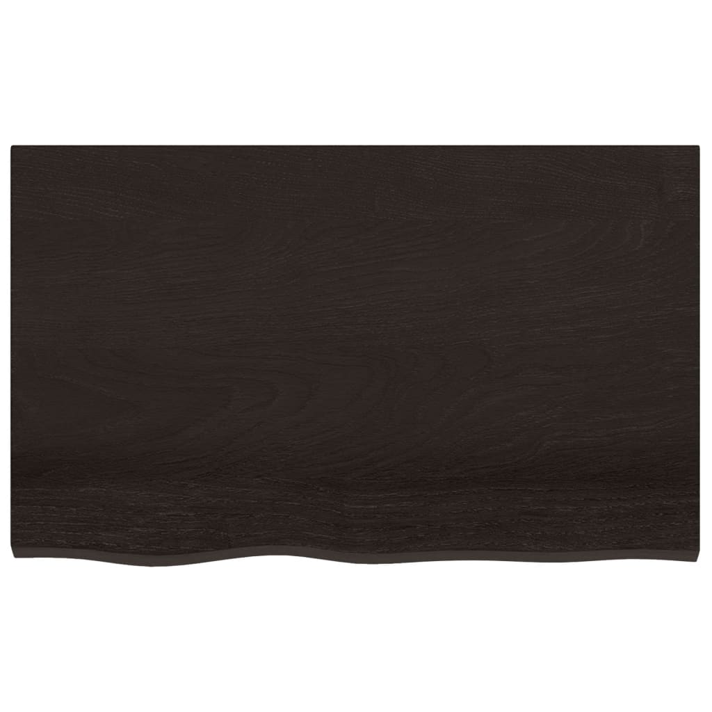 vidaXL Bathroom Countertop Dark Brown 80x50x(2-6) cm Treated Solid Wood