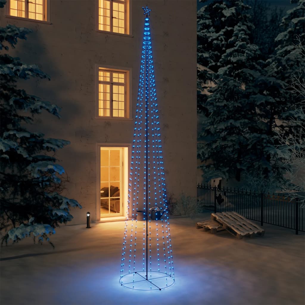 vidaXL Christmas Cone Tree Blue 732 LEDs 160x500 cm