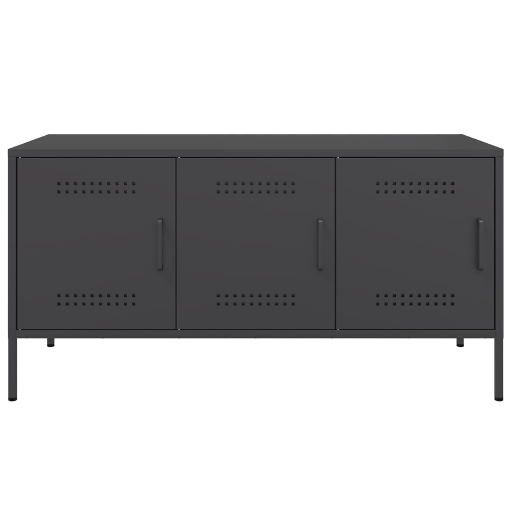 vidaXL TV Cabinet Black 100.5x39x50.5 cm Steel