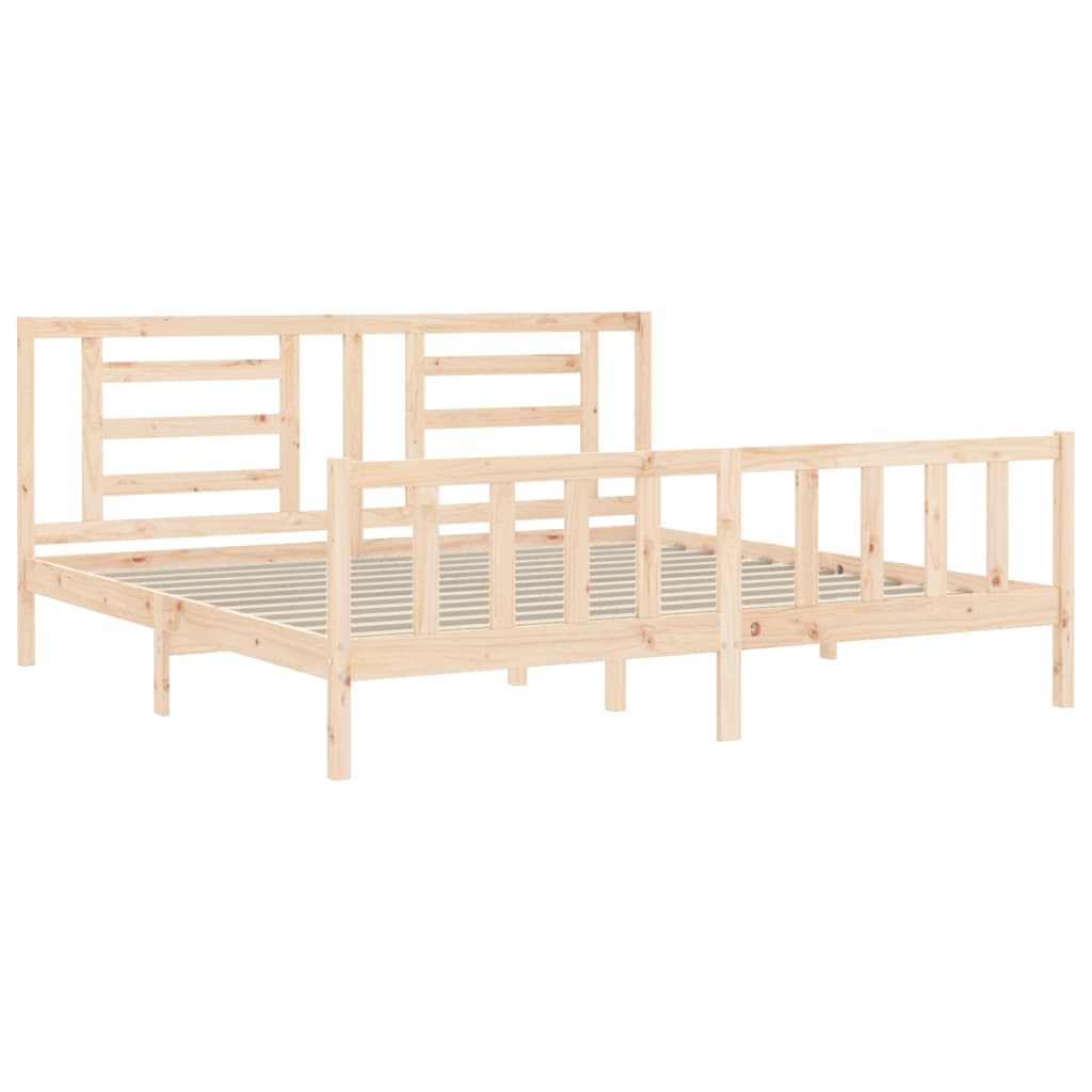 vidaXL Bed Frame without Mattress Super King Size Solid Wood Pine