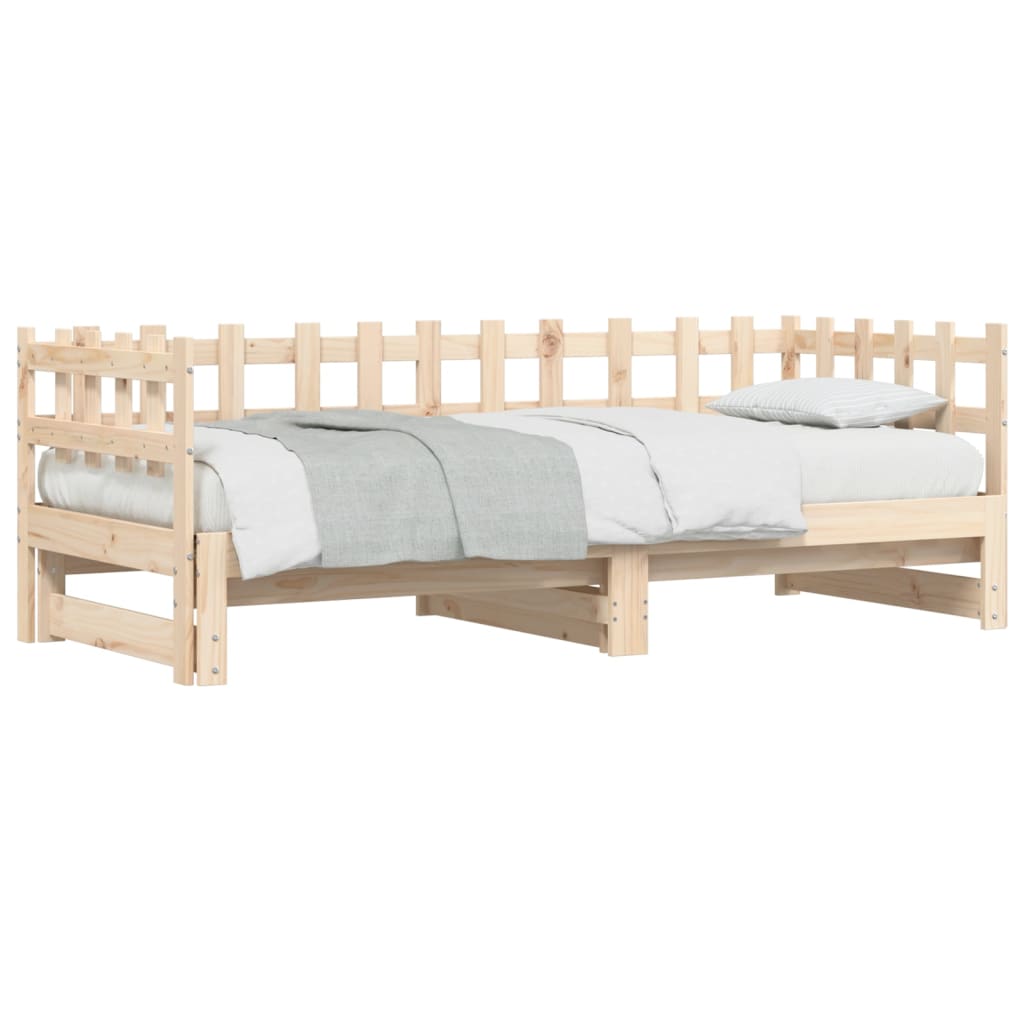 vidaXL Pull-out Day Bed without Mattress 2x(90x190) cm Solid Wood