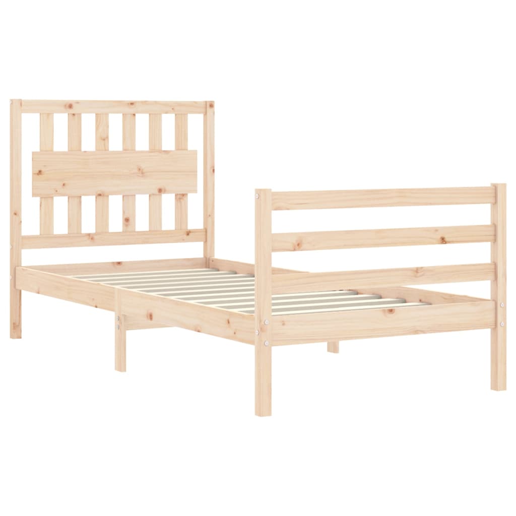 vidaXL Bed Frame without Mattress Single Solid Wood