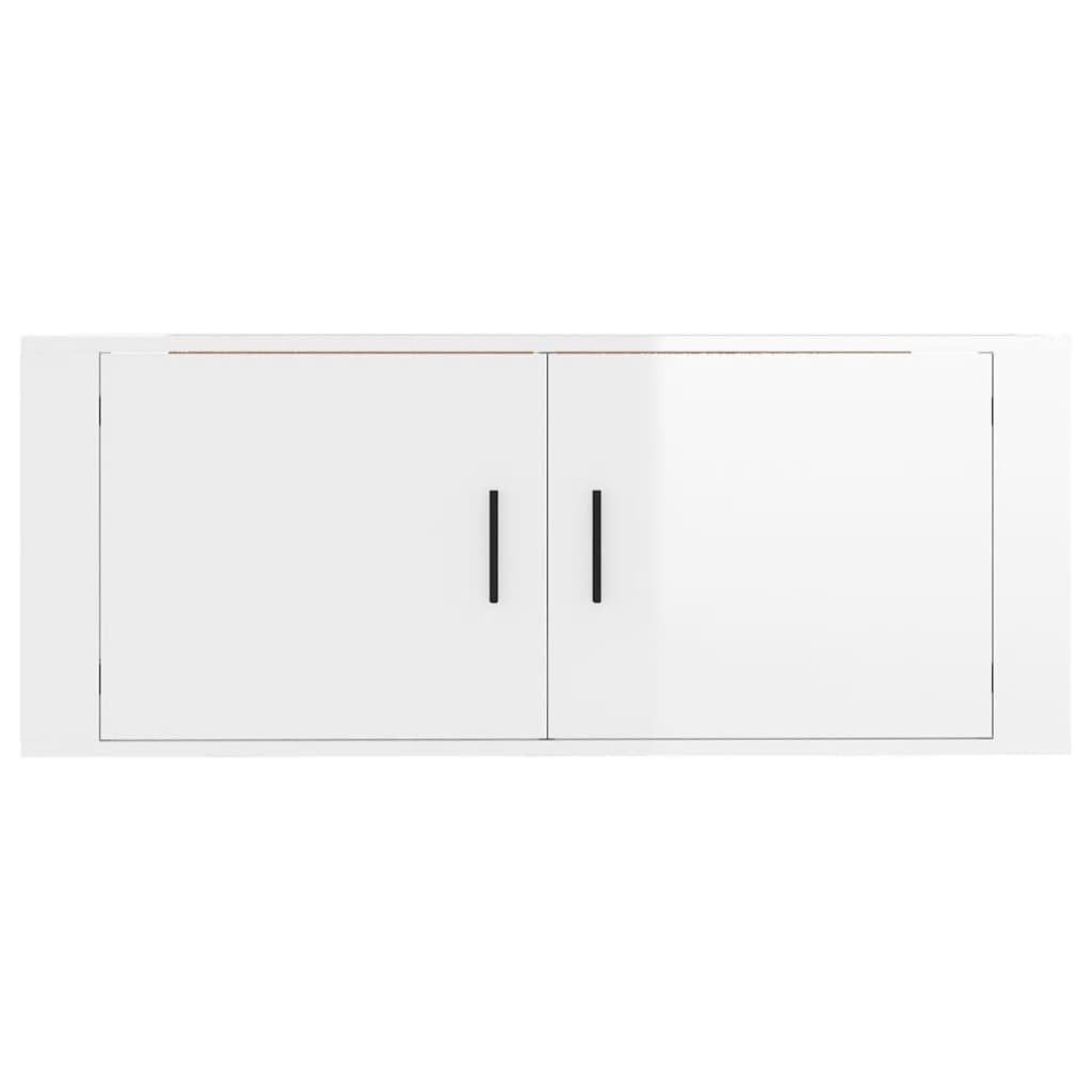 vidaXL Wall Mounted TV Cabinet High Gloss White 100x34.5x40 cm