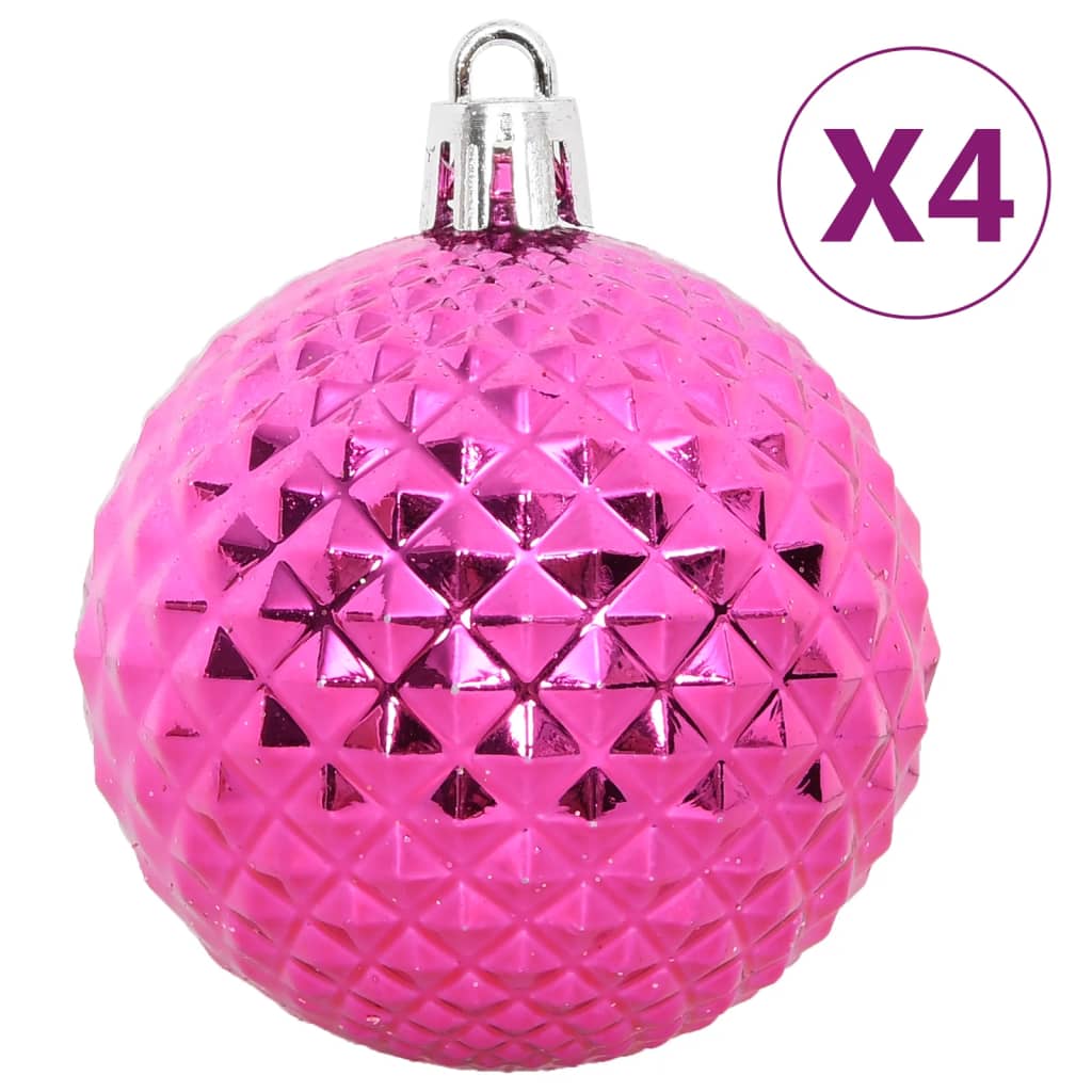 vidaXL 108 Piece Christmas Bauble Set White and Pink