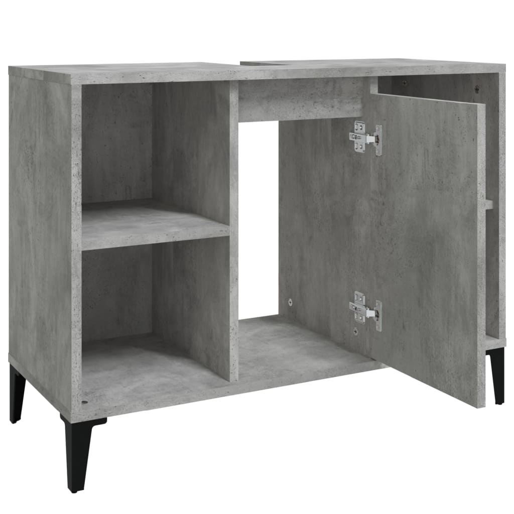 vidaXL Sink Cabinet Concrete Grey 80x33x60 cm Engineered Wood