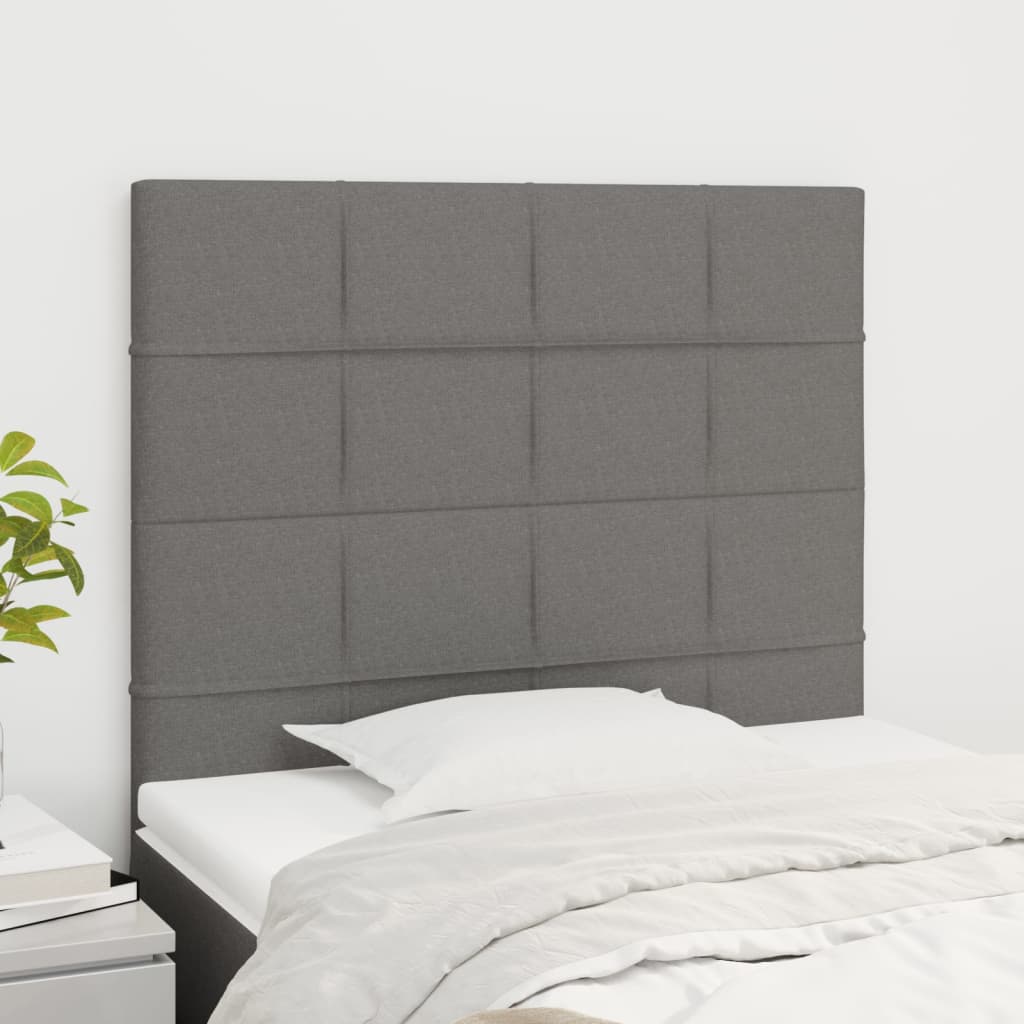 vidaXL Headboards 2 pcs Dark Grey 80 cm Fabric