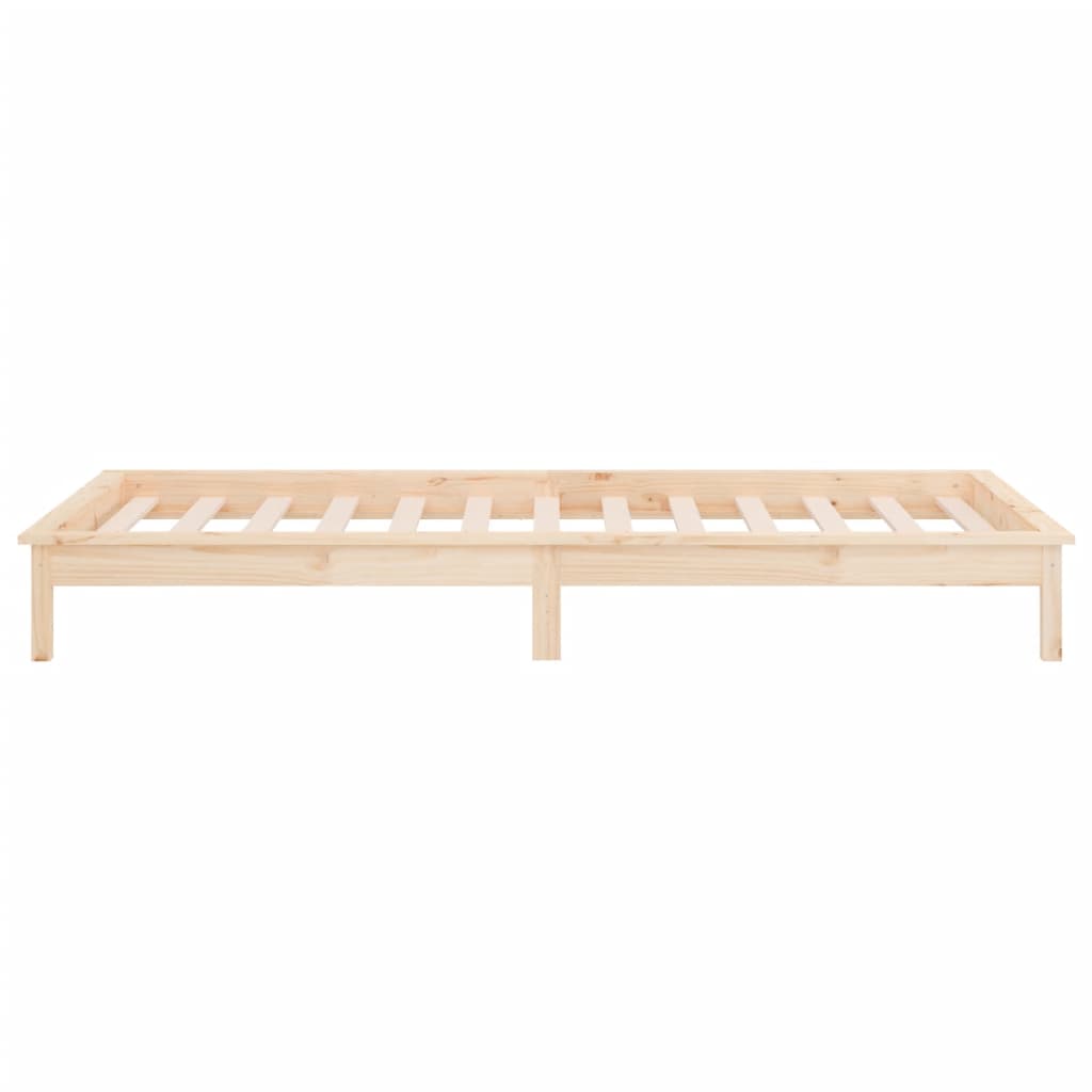 vidaXL LED Bed Frame without Mattress 90x190 cm Single Solid Wood