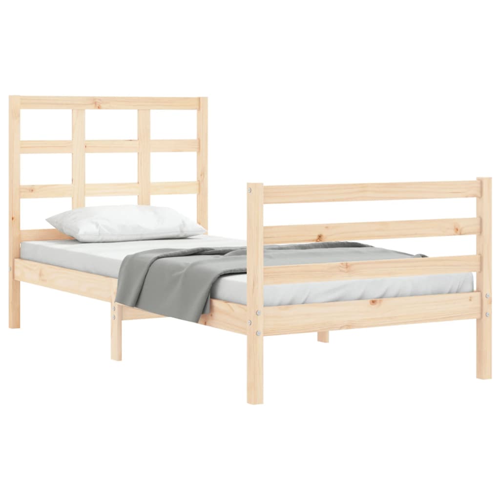 vidaXL Bed Frame without Mattress Single Solid Wood