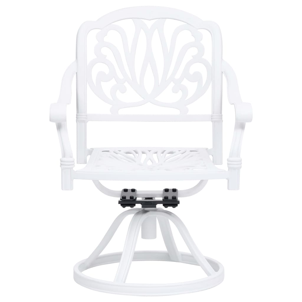 vidaXL 5 Piece Bistro Set Cast Aluminium White