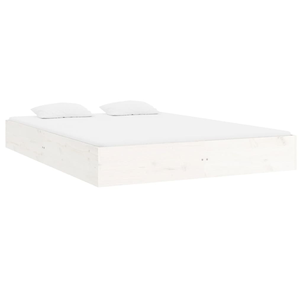 vidaXL Bed Frame without Mattress White Solid Wood 150x200 cm King Size