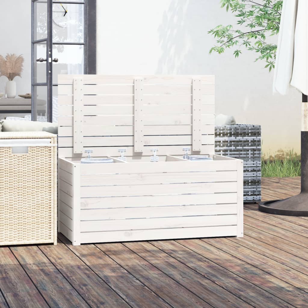 vidaXL Garden Box White 101x50.5x46.5 cm Solid Wood Pine