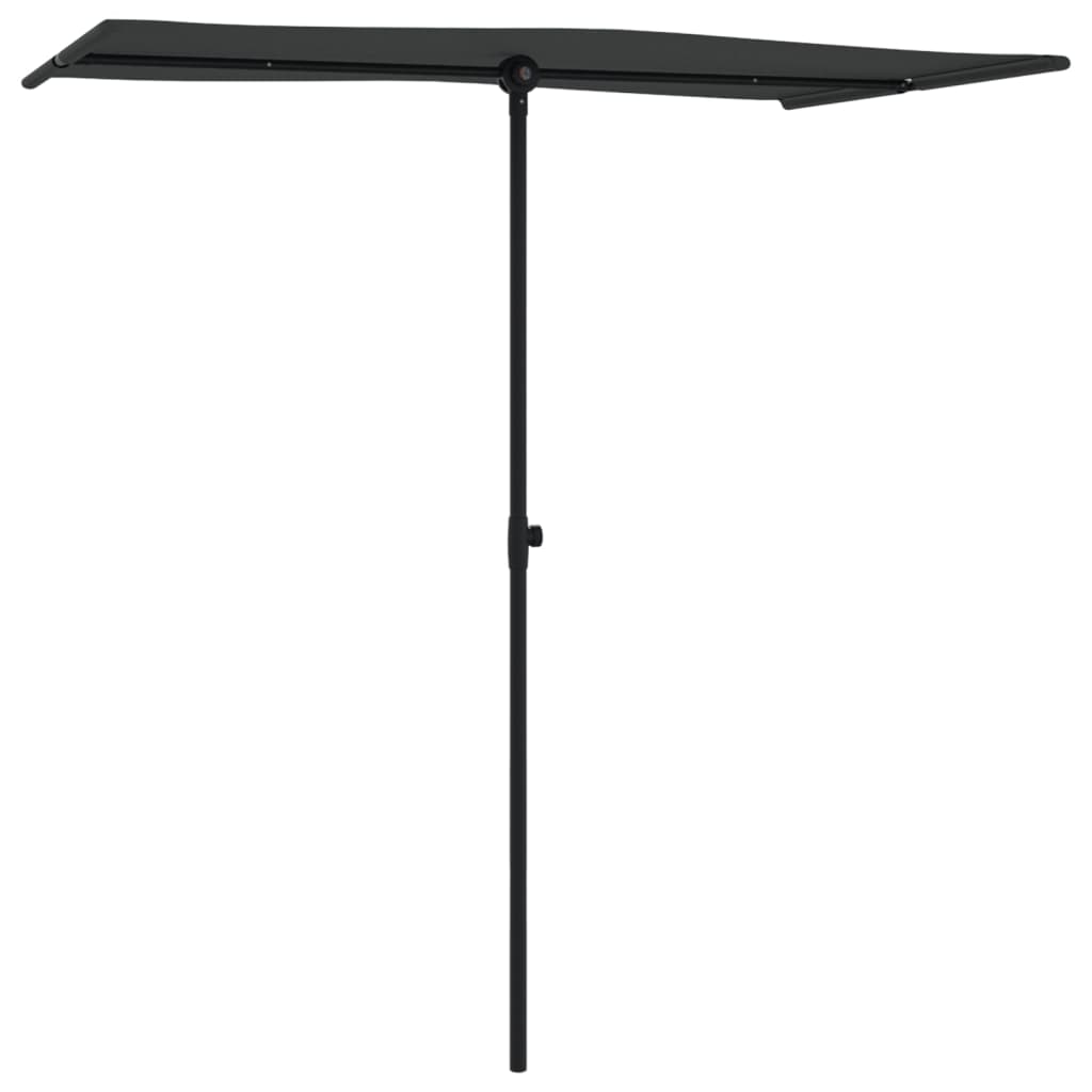 vidaXL Garden Parasol with Aluminium Pole 180x110 cm Black