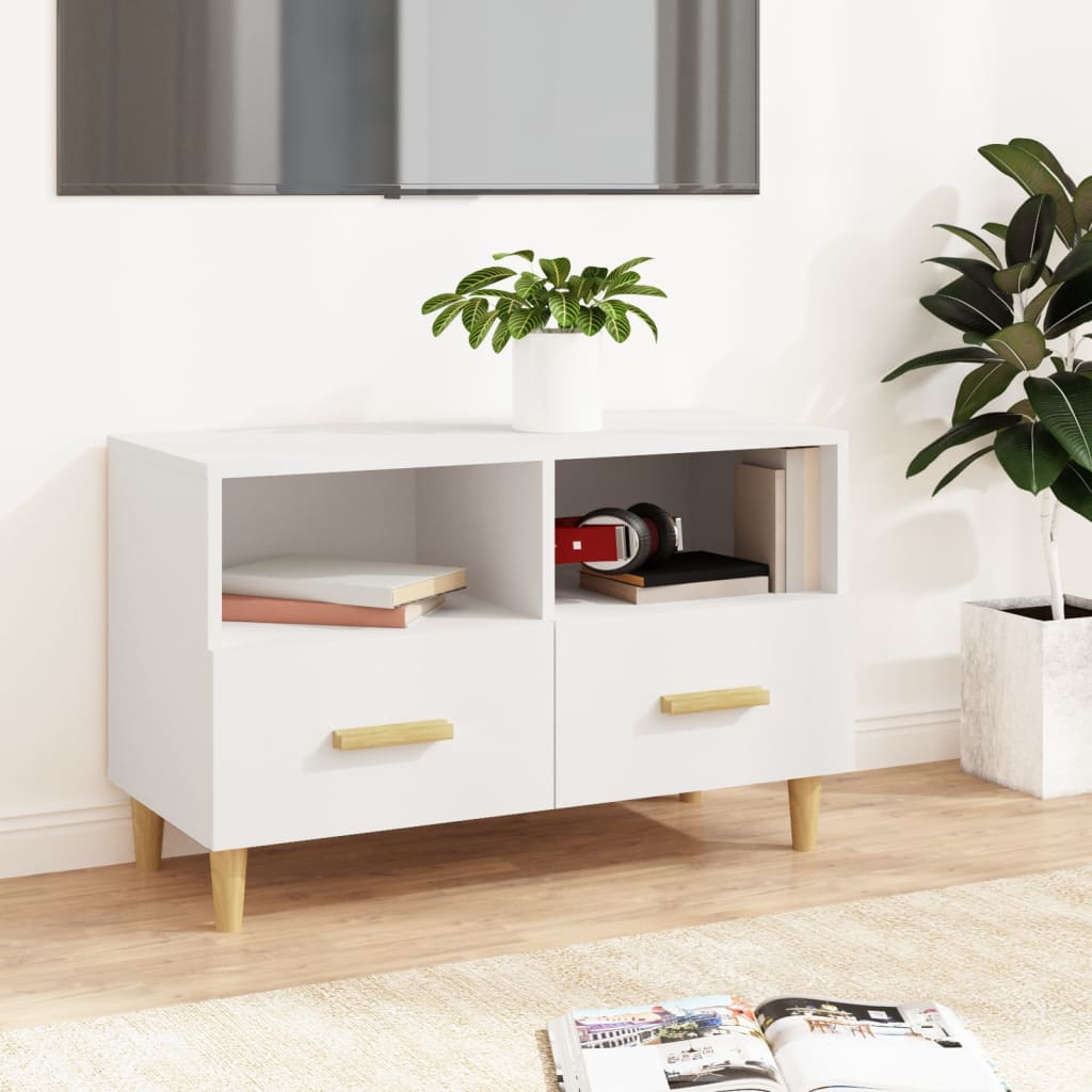 vidaXL TV Cabinet White 80x36x50 cm Engineered Wood