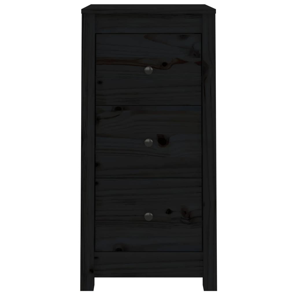 vidaXL Sideboard Black 40x35x80 cm Solid Wood Pine