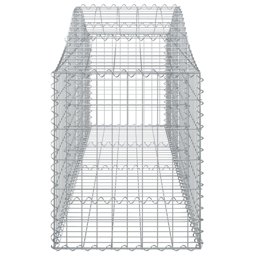 vidaXL Arched Gabion Basket 200x50x60/80 cm Galvanised Iron