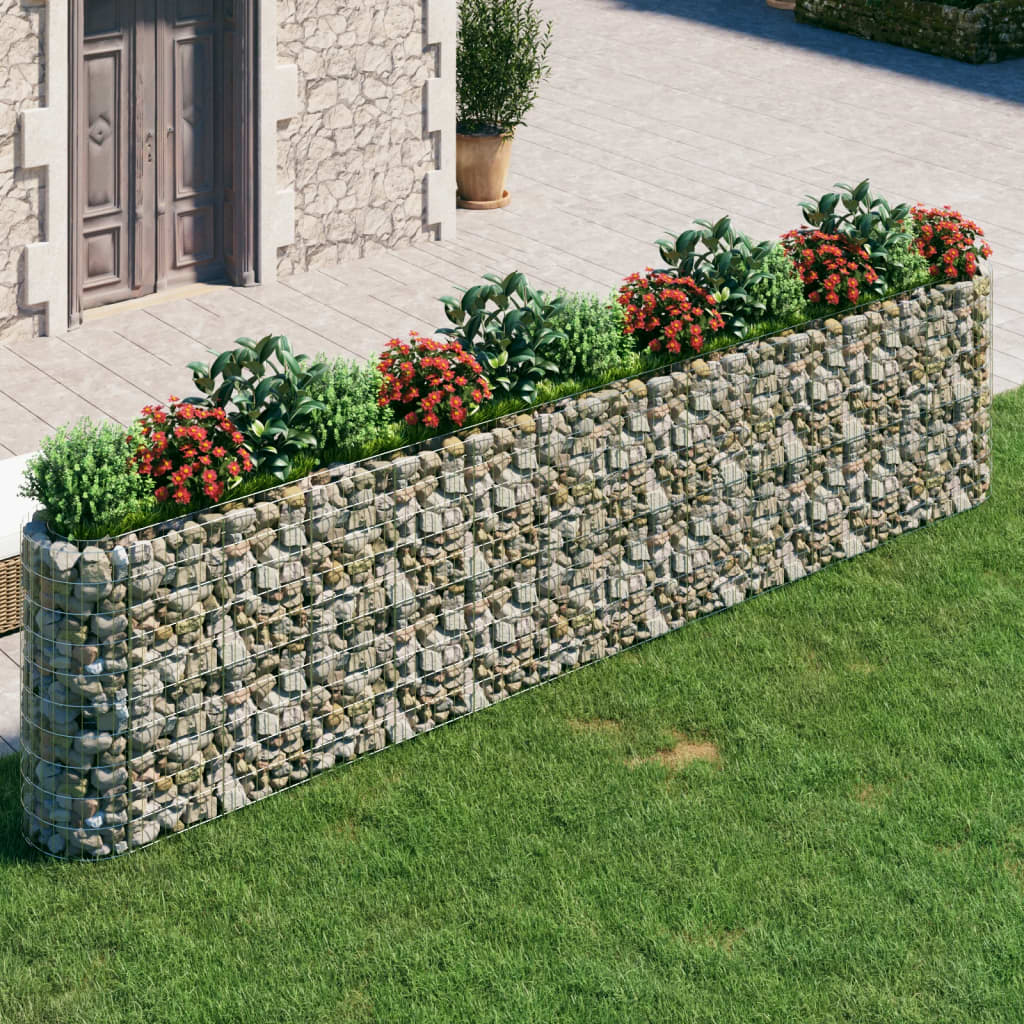 vidaXL Gabion Raised Bed Galvanised Iron 470x50x100 cm