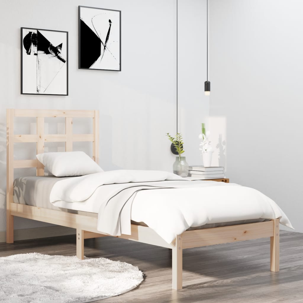 vidaXL Bed Frame without Mattres 90x190 cm Singles Solid Wood