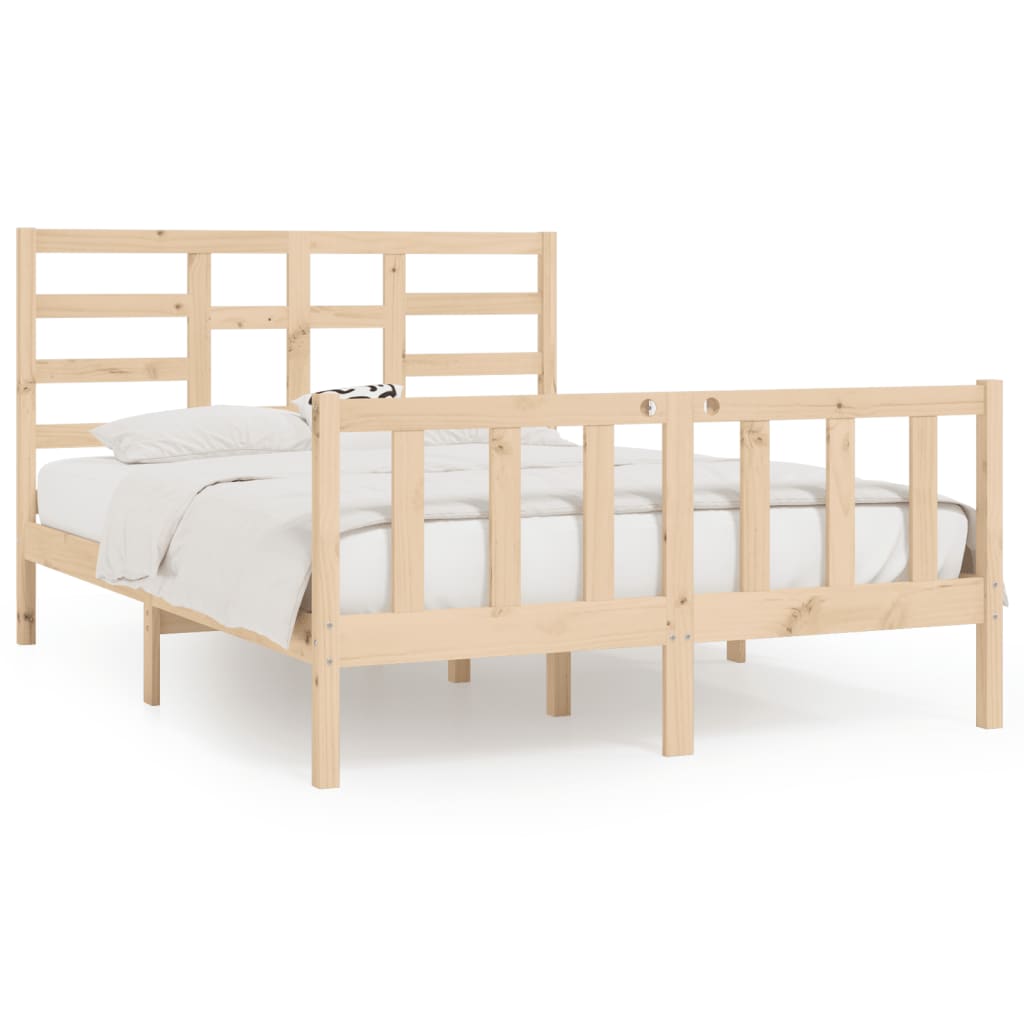 vidaXL Bed Frame without Mattress 150x200 cm King Size Solid Wood