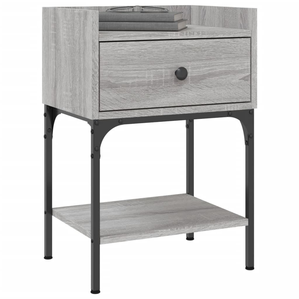 vidaXL Bedside Table Grey Sonoma 40.5x31x60 cm Engineered Wood