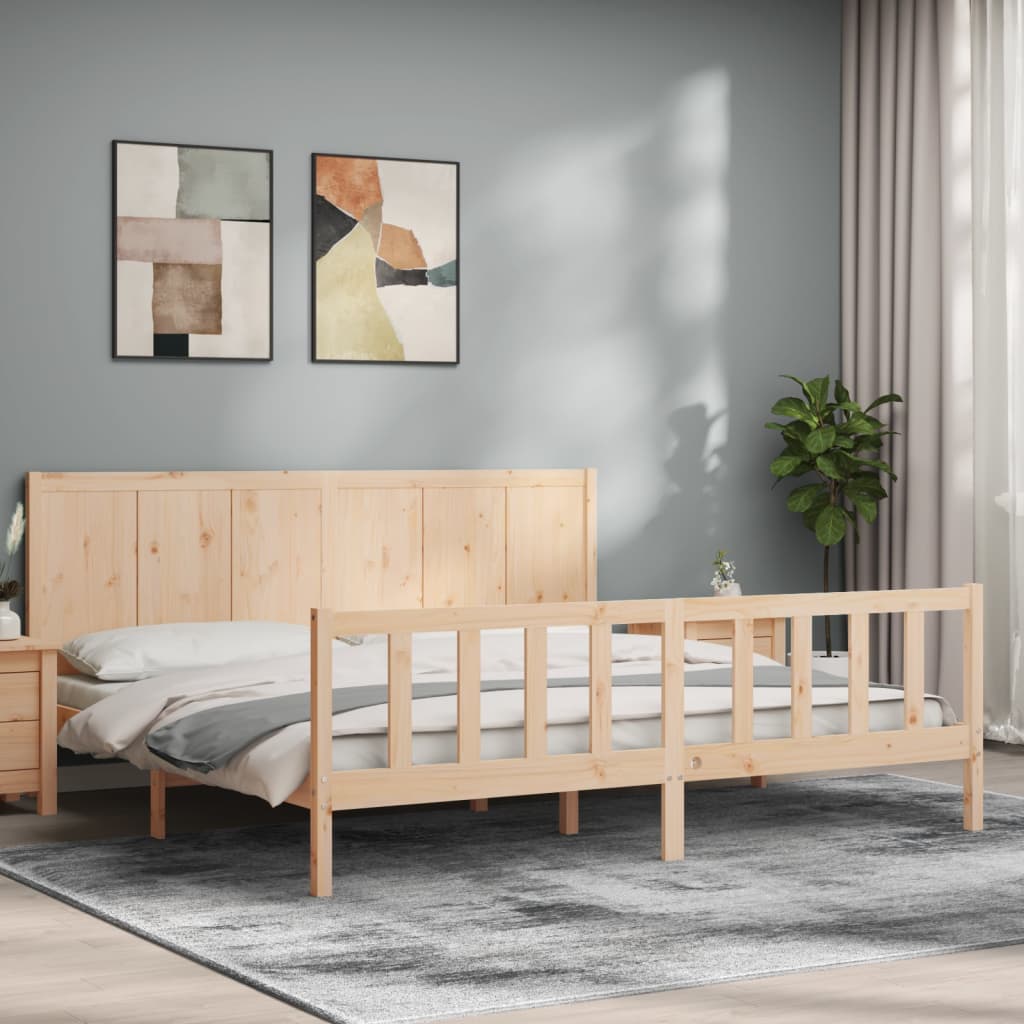 vidaXL Bed Frame without Mattress Super King Size Solid Wood Pine