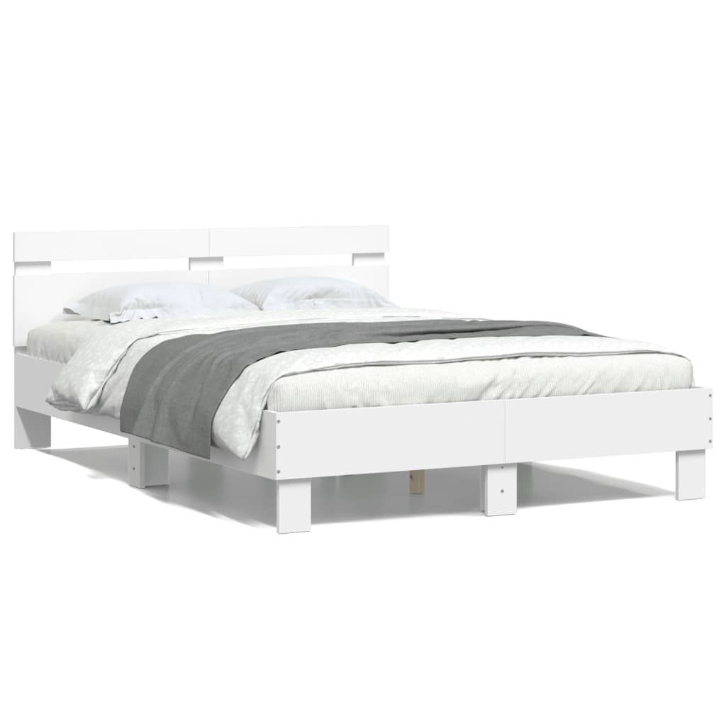 vidaXL Bed Frame without Mattress White 135x190 cm Double