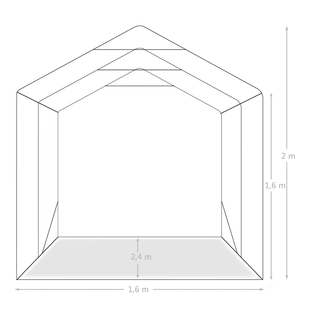 vidaXL Garage Tent PVC 1.6x2.4 m Green