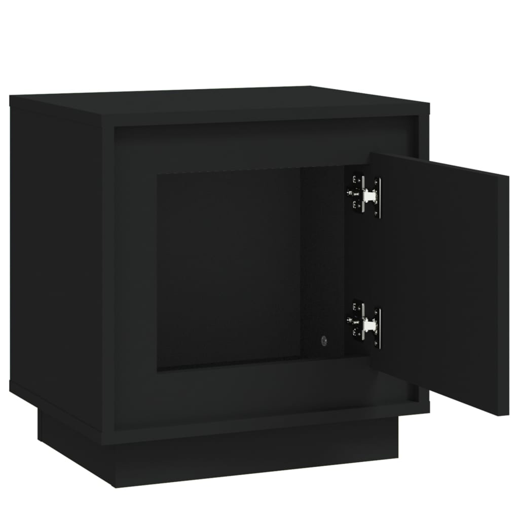 vidaXL Bedside Cabinet Black 44x35x45 cm Engineered Wood