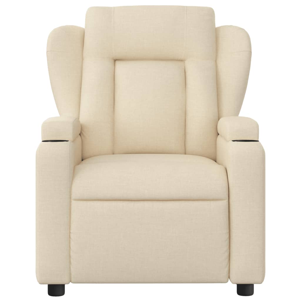 vidaXL Massage Recliner Chair Cream Fabric