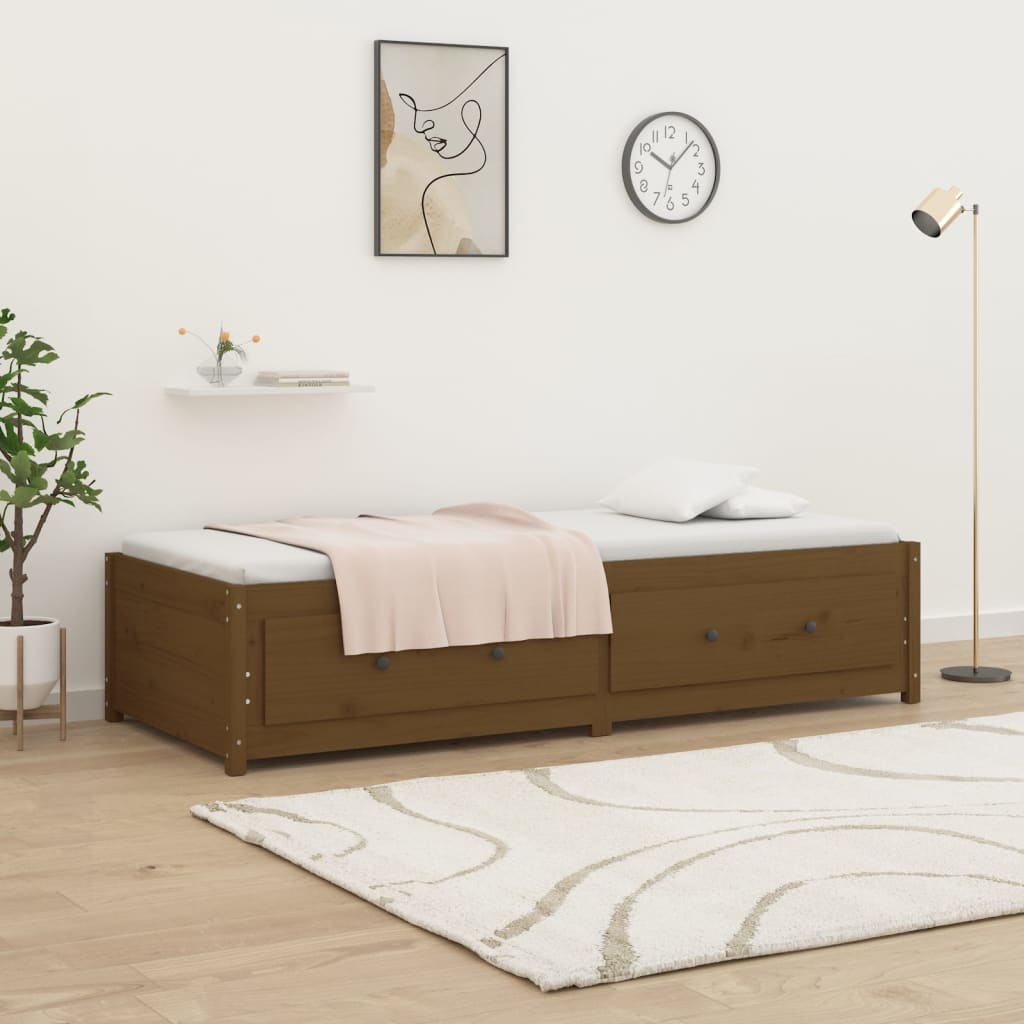 vidaXL Day Bed without Mattress Honey Brown 90x190 cm Single Solid Wood Pine