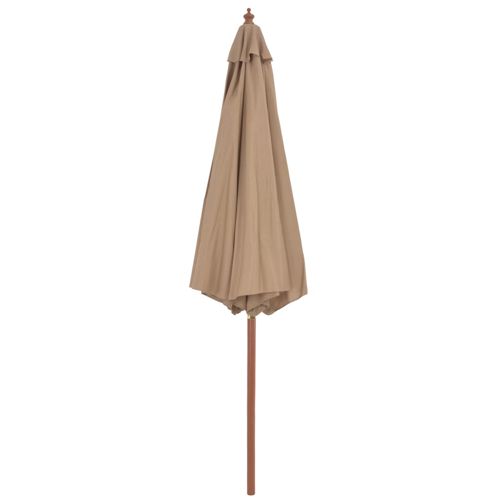 vidaXL Garden Parasol with Wooden Pole 300 cm Taupe