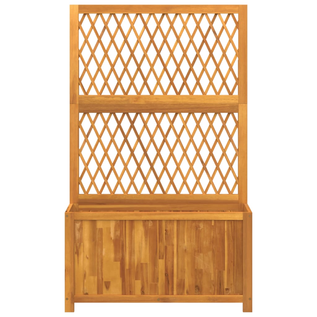 vidaXL Planter with Trellis 100x32x165 cm Solid Wood Acacia