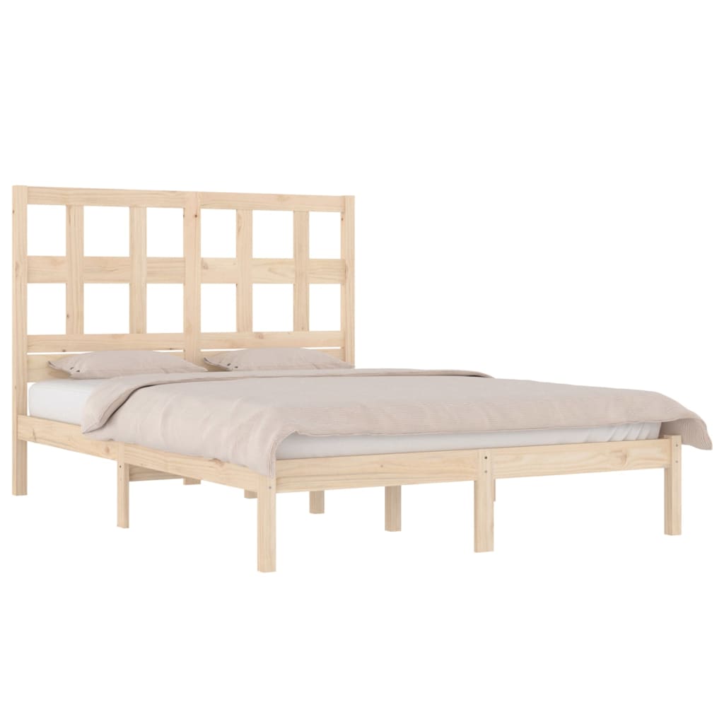 vidaXL Bed Frame without Mattress 135x190 cm Double Solid Wood Pine