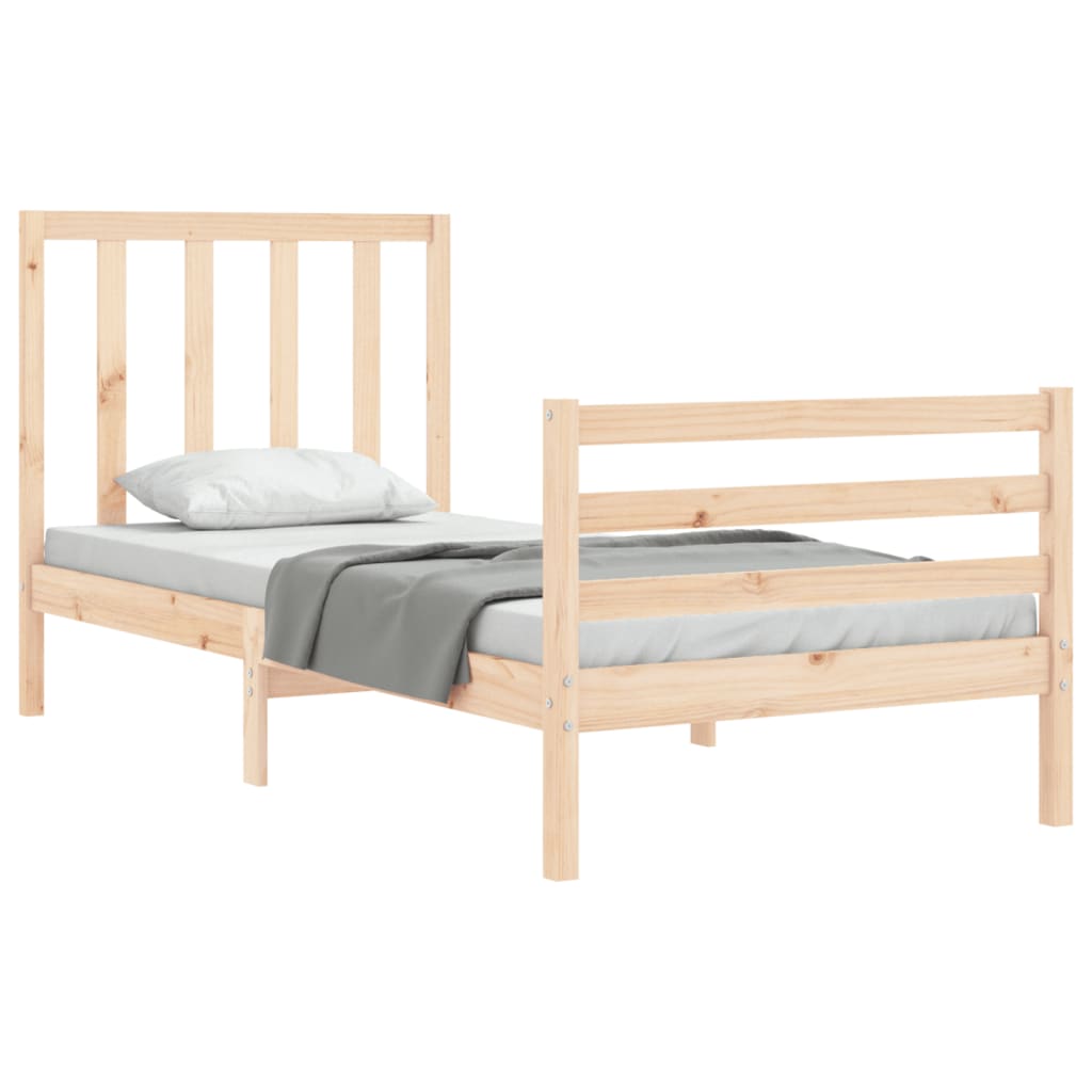 vidaXL Bed Frame without Mattress Single Solid Wood Pine