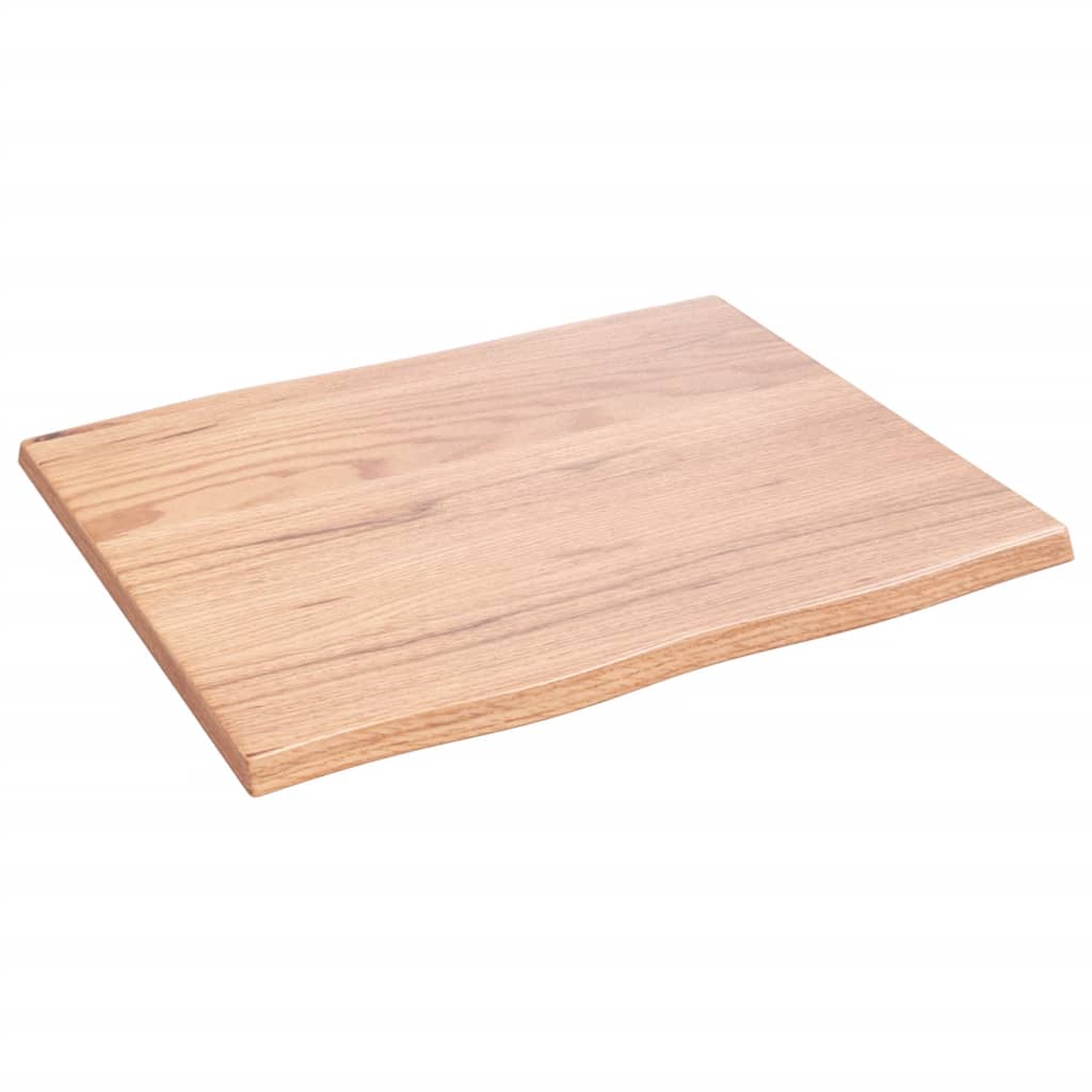 vidaXL Table Top Light Brown 60x50x2 cm Treated Solid Wood Oak Live Edge