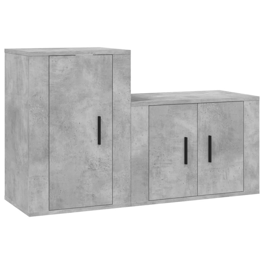 vidaXL 2 Piece TV Cabinet Set Concrete Grey Engineered Wood