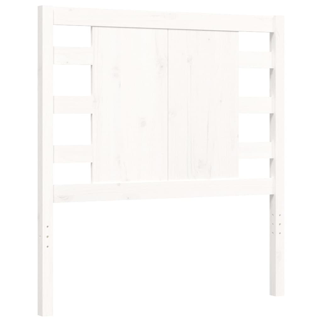 vidaXL Bed Frame without Mattress White Single Solid Wood Pine