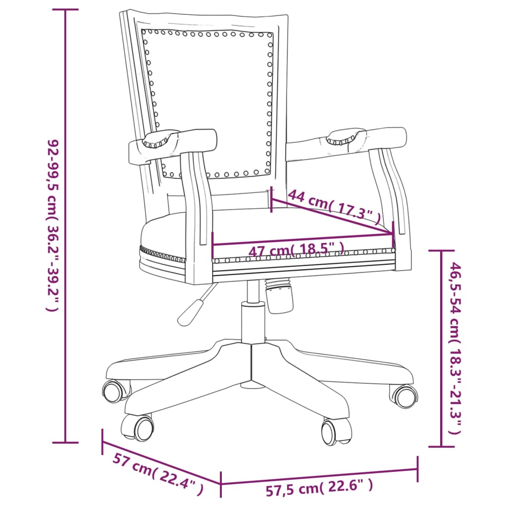 vidaXL Swivel Office Chair Linen