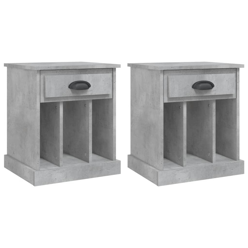 vidaXL Bedside Cabinets 2 pcs Concrete Grey 43x36x50 cm