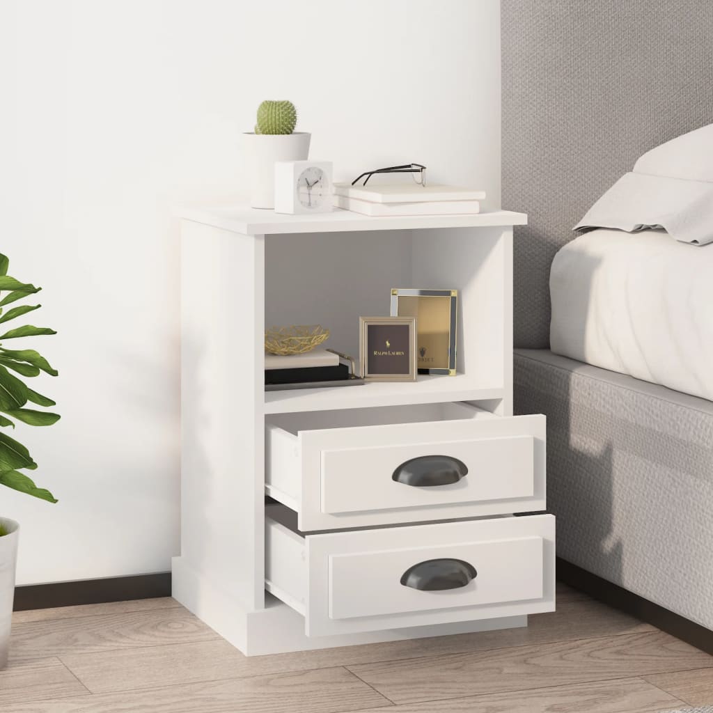 vidaXL Bedside Cabinets 2 pcs White 43x36x60 cm