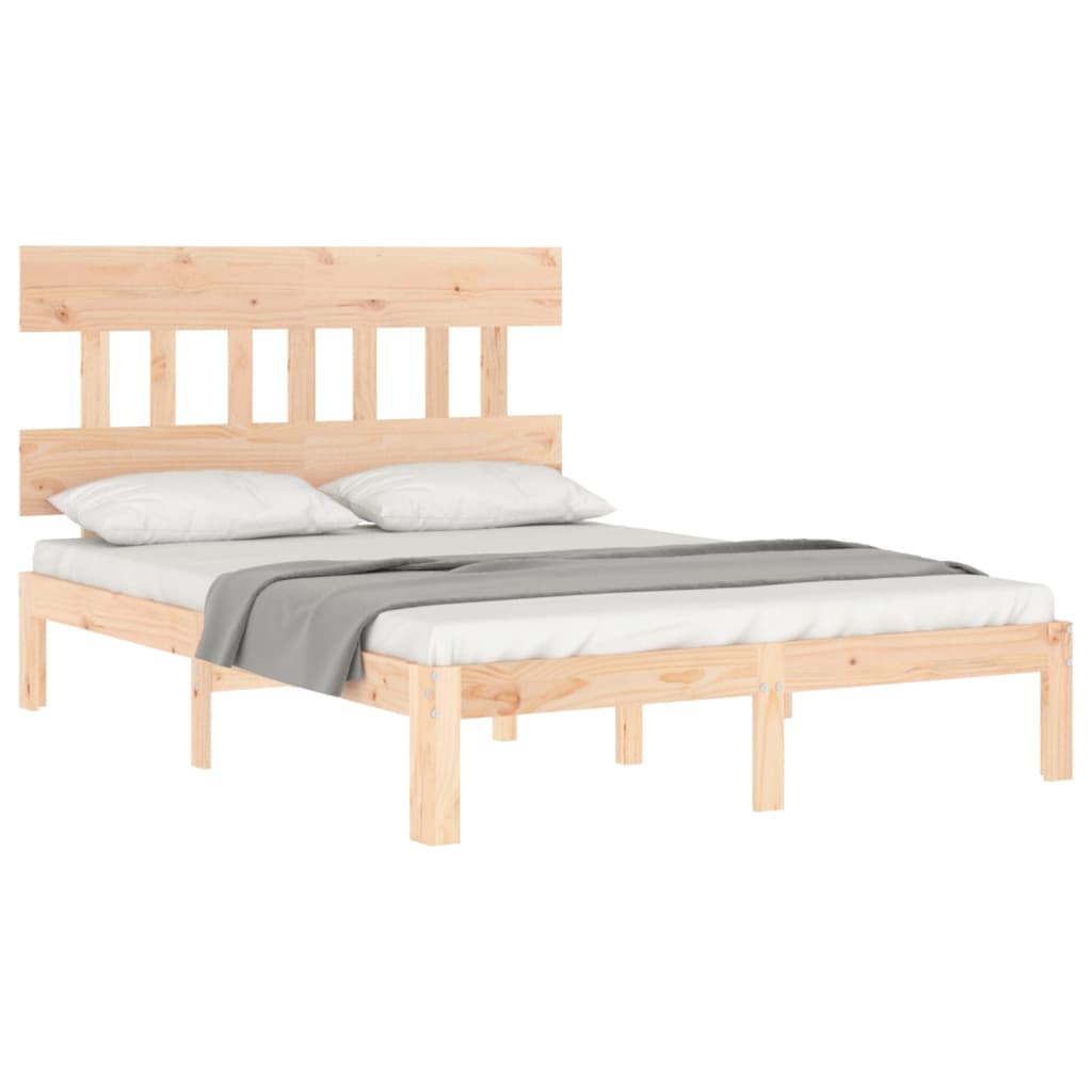 vidaXL Bed Frame without Mattress Double Solid Wood Pine