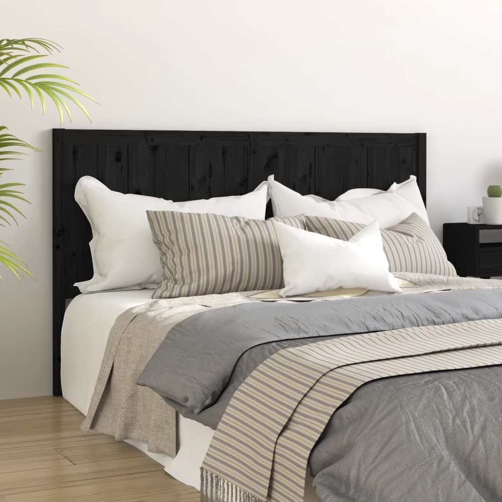 vidaXL Bed Headboard Black 185.5x4x100 cm Solid Pine Wood