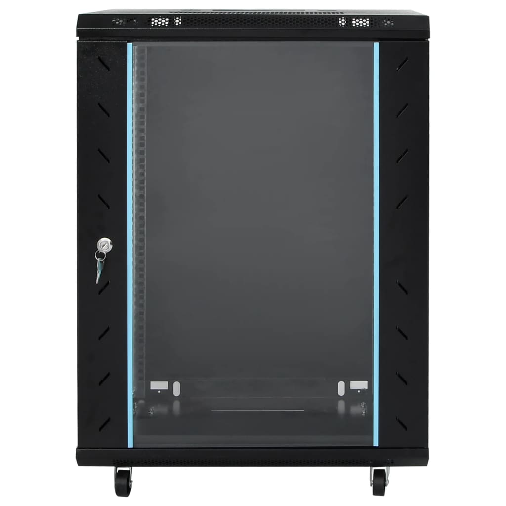 vidaXL 15U Network Cabinet 19" IP20 Black 53x40x80 cm