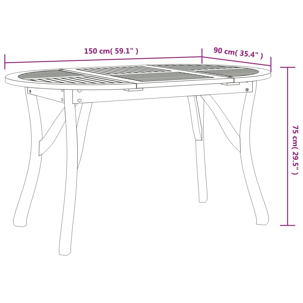 vidaXL 7 Piece Garden Dining Set Solid Wood Acacia