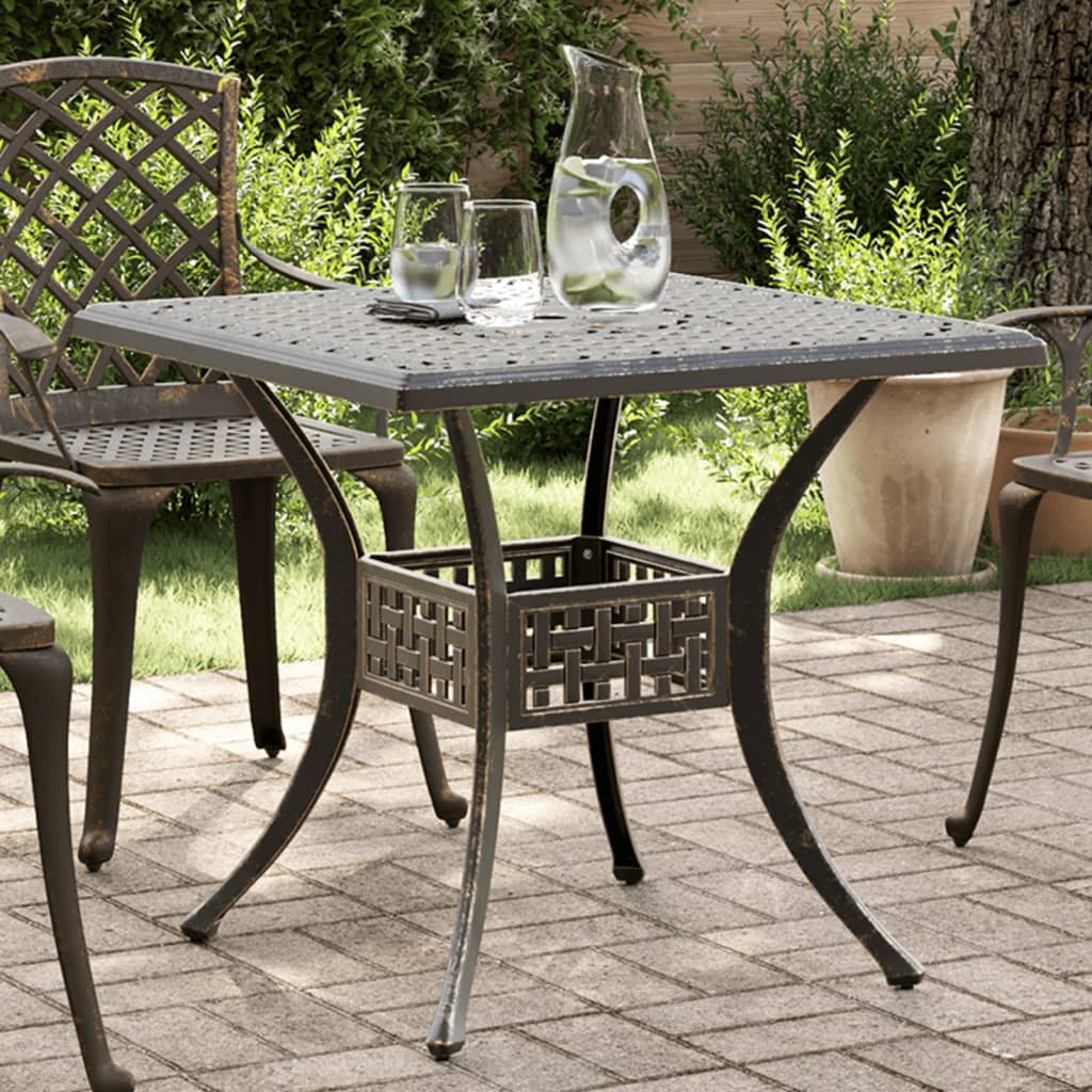 vidaXL Garden Table Bronze 80x80x75 cm Cast Aluminium