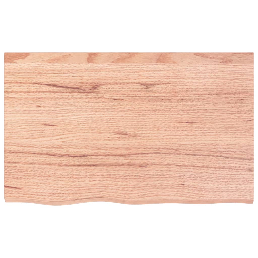 vidaXL Table Top Light Brown 80x50x(2-4) cm Treated Solid Wood Oak