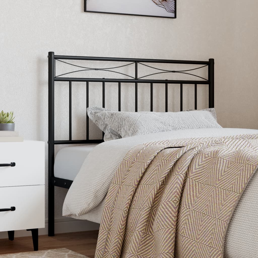 vidaXL Metal Headboard Black 90 cm