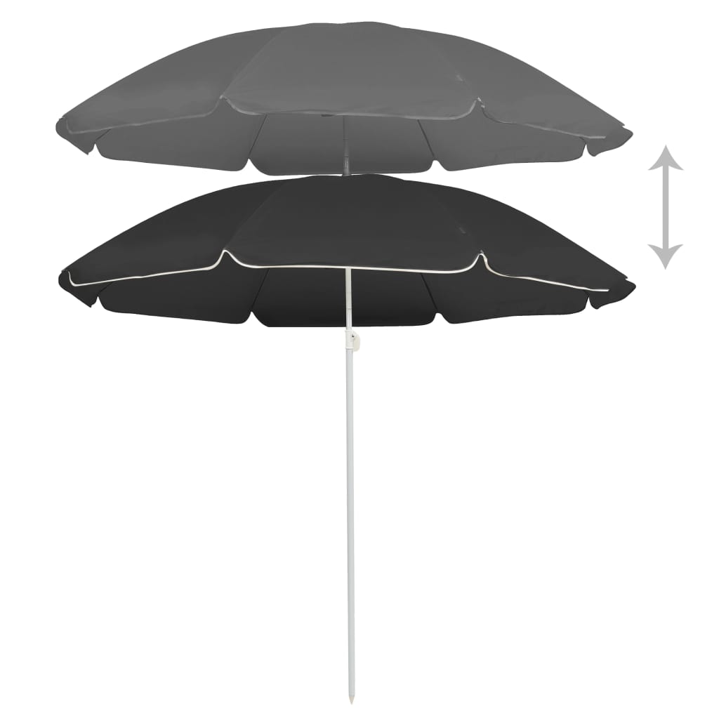 vidaXL Garden Parasol with Steel Pole Anthracite 180 cm