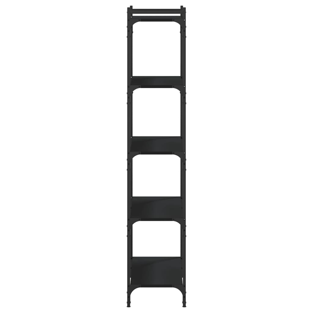 vidaXL Bookcase 5-Tier Black 80x30x154 cm Engineered Wood